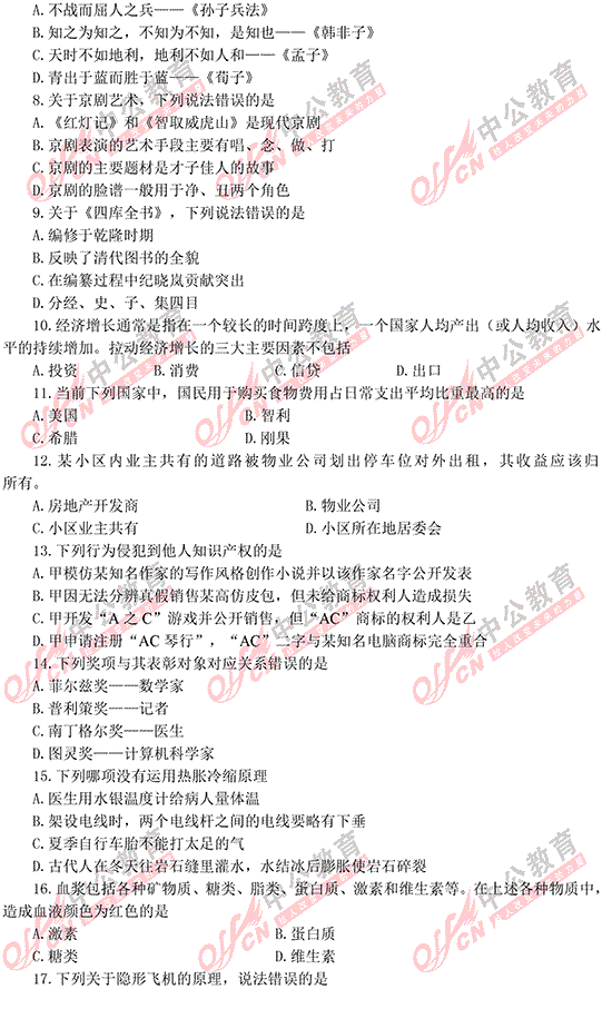 福建公務(wù)員考試行測(cè)